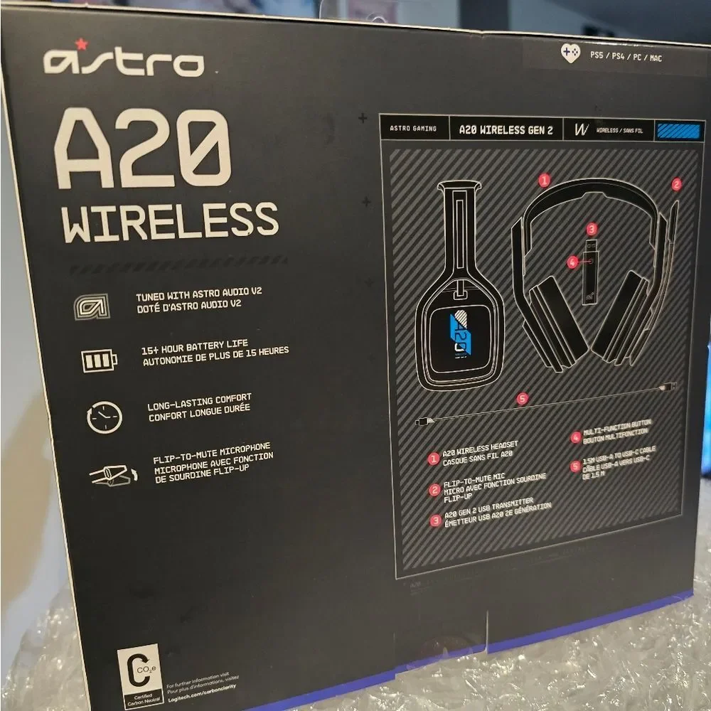Astro A20 Bluetooth Wireless Gaming Headset for‎ Playstation 4/5